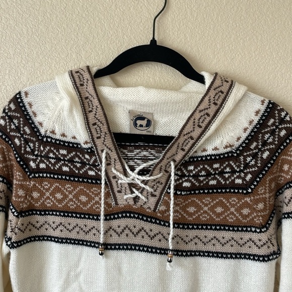Artesania Hand Knit Alpaca Wool Blend Fair Isle Sweater S Hoodie Cozycore Hygge - Picture 5 of 11
